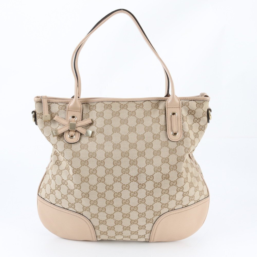 Gucci GG Canvas Princy Leather Tote Bag Shoulder
